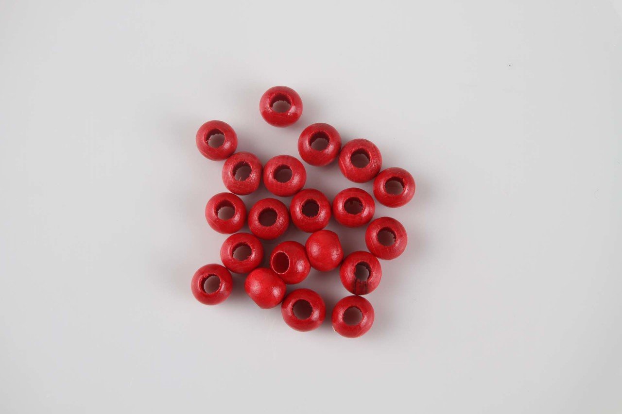 Kırmızı Ahşap Boncuk