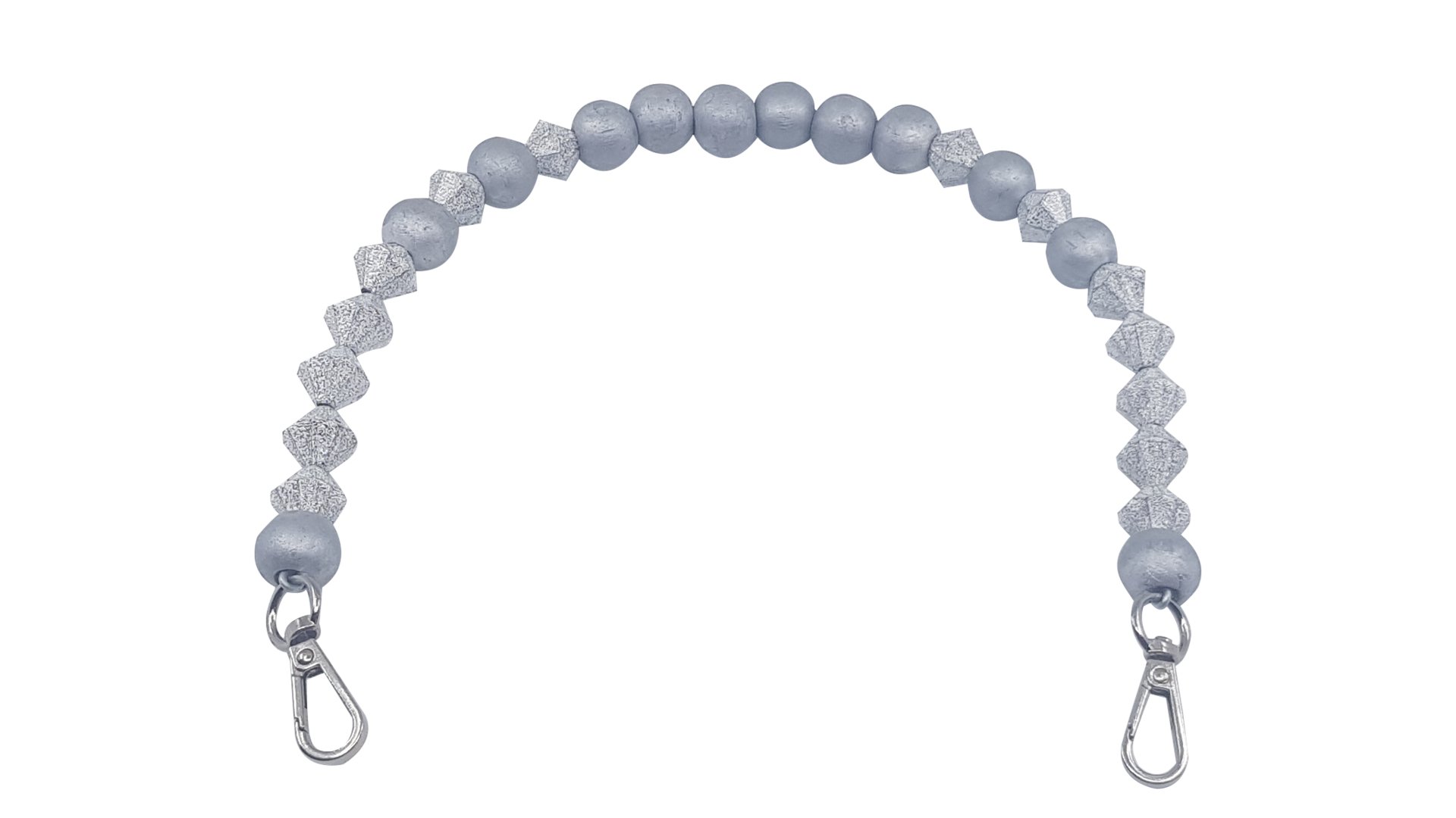 Telli Piramit Boncuk Gümüş 45 cm (Tek)