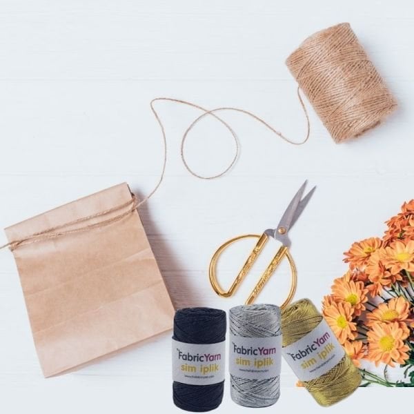 Gümüş Simli Supra ip  1 mm 150 Mt. Çanta ve Hobi ipi