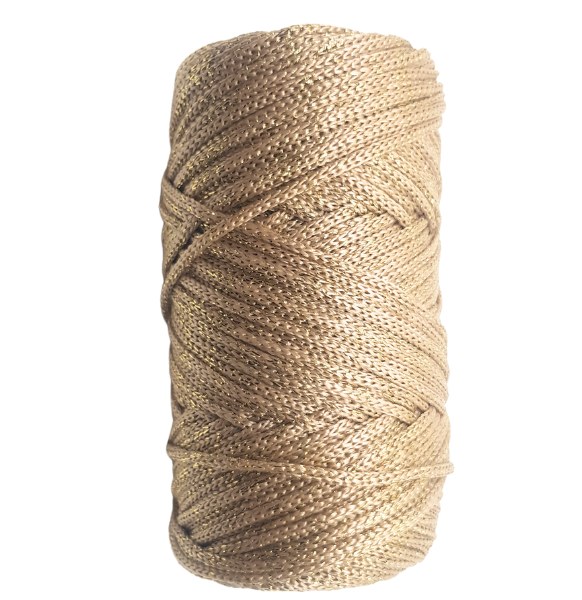 Simli Bej Polyester Makrome