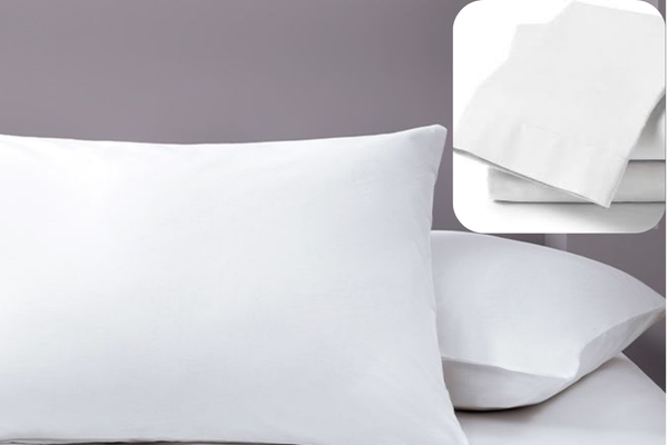 Beyaz İç Yastık Kılıf, Fermuarlı, Pamuklu / 2 Adet