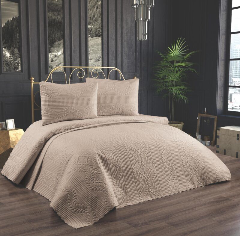 Jumbo Soft Çift kişilik Yatak Örtüsü Takımı / Bej